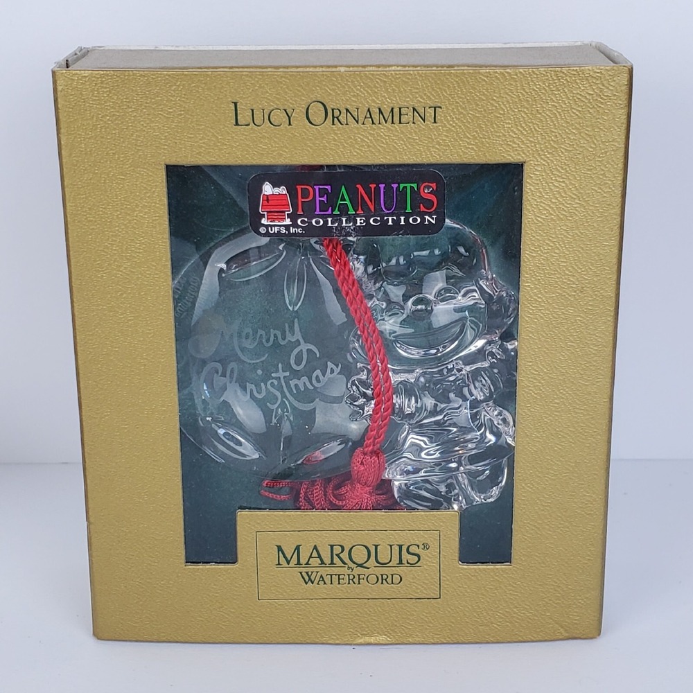Marquis Waterford Crystal Peanuts Collection Lucy Merry Christmas Ornament